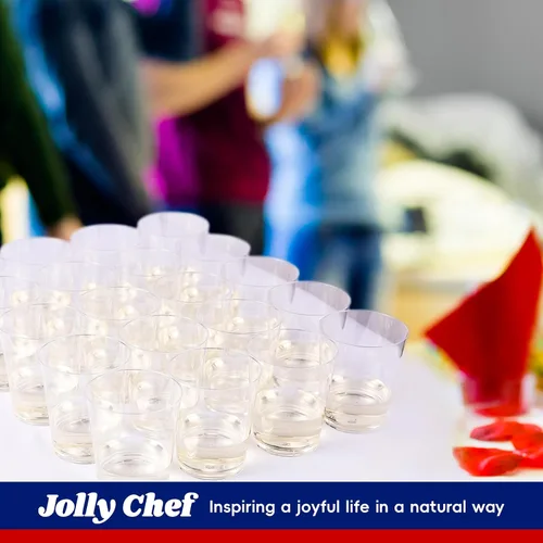 Vista 5 de JOLLY CHEF Vasos de plástico desechables transparentes de 10 onzas, paquete de 50 vasos de plástico transparente, vasos de fiesta resistentes, vasos