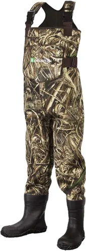 Vista 2 de OAKI Vadeadores de pesca impermeables para niños pequeños y niños Max 5 Camo