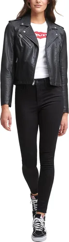 Vista 5 de Levi's Chaqueta de moto clásica de piel sintética para mujer (talla regular y grande)