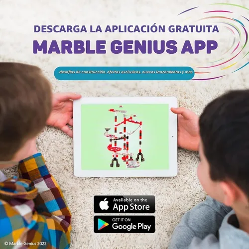 Vista 14 de Marble Genius Juego de carreras de Marble Run: 125 piezas Marble Run Racing Set Juguetes para niños, Bloques de construcción de torre de laberinto