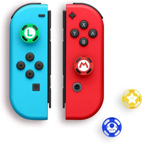 Vista 3 de 4 piezas de silicona para joystick de pulgar para Nintendo Switch Joy-Con ControllerSwitch OLEDSwitch Lite edición limitada