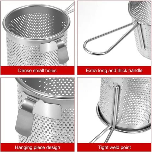 Vista 3 de Cesta de pasta para hervir pasta, olla con colador, cesta para blanquear fideos, fina para espaguetis