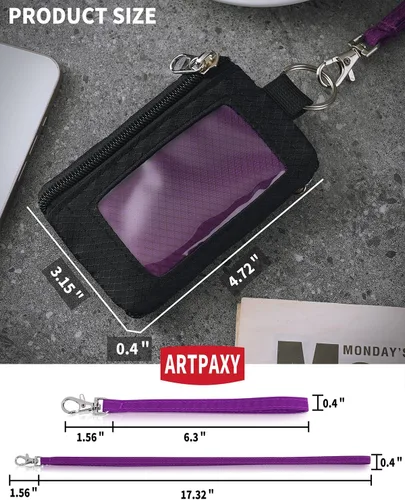 Vista 2 de Cartera minimalista para hombre y mujer, Negro púrpura, Classic