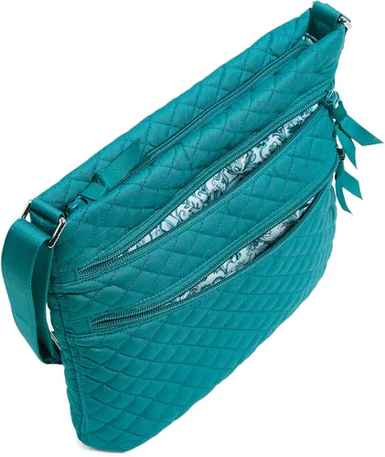 Vista 5 de Verabradley - Bolso cruzado de algodón con triple cremallera para mujer