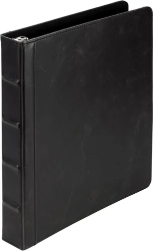 Vista 22 de Samsill Carpeta de cuero vintage con 3 anillos redondos de 0.5 pulgadas (100 hojas), documentos de 8.5 x 11 pulgadas, organizador profesional, Negro