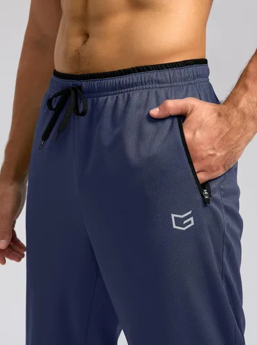 Vista 4 de G Gradual Pantalones deportivos para hombre con bolsillos con cremallera, pantalones deportivos cónicos para entrenamiento, correr, correr