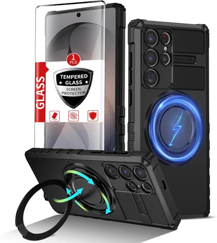 Vista 42 de Funda magnética para Samsung Galaxy Note 20 Ultra compatible con carga inalámbrica MagSafe, con 1 protector de pantalla, anillo de soporte integrado
