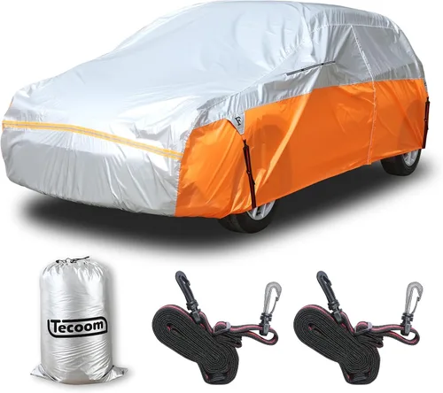 Vista 63 de Tecoom Funda impermeable para todo tipo de clima, resistente al viento, protector de granizo con forro polar y puerta con cremallera, protección