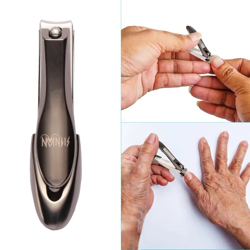 Vista 5 de Cortaúñas MANTIS Heavy Duty Deluxe Cortacuñas, sin salpicaduras, sin cortar, acero inoxidable japonés 420j2, diseño biónico para uñas masculinas