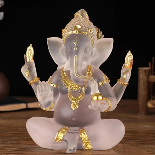 Vista 11 de Indian God Lord Ganesha Statue,Hindu Elephant Statue Ganpati Idol Buddha Sculptures,Hindu Gift,Home Temple Mandir Meditation Yoga Room Decor