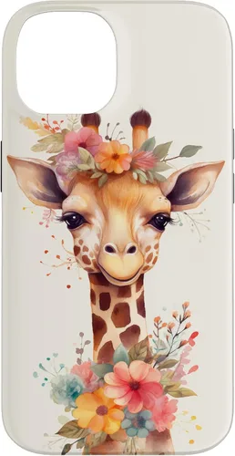 Vista 4 de Cute Giraffe with Flowers Giraffe Floral Case for iPhone 17