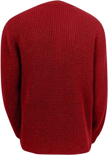 Vista 6 de Suéter de manga larga con botones para hombre, talla grande y alta, de punto, ajustado, L14O