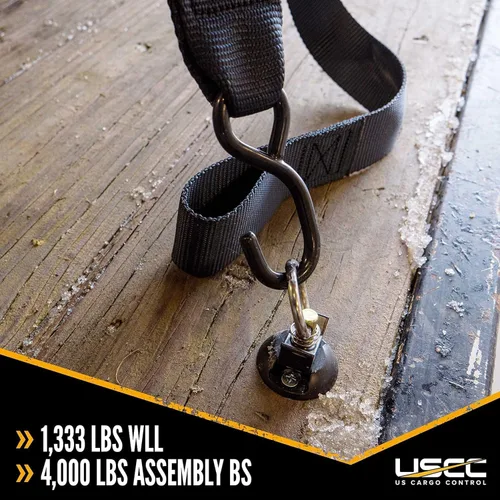 Vista 8 de Sistema de Anclaje de Pista en L US Cargo Control, Perfecto para Usar Como Puntos de Anclaje en Camas de Camiones o Remolques para Amarrar Tu UTV