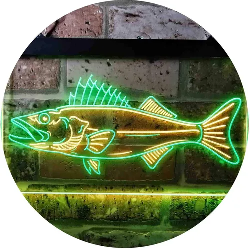 Vista 19 de ADVPRO Walleye Fish Camp Man Cave Dual Color LED Neon Sign Blue & Red 12 x 8 Inches st6s32-i3732-br