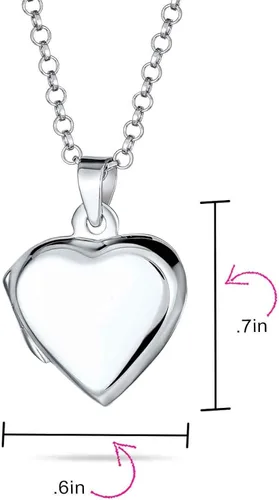 Vista 5 de Personalizado grabado delicado simple simple tradicional recuerdo plano en forma de corazón foto medallón para mujeres adolescentes sostiene fotos