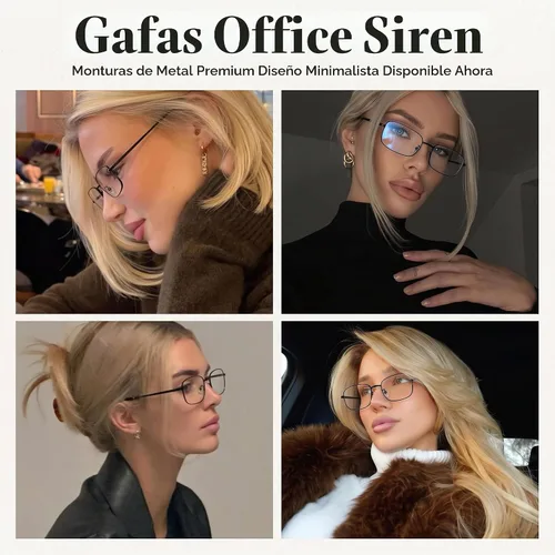 Vista 5 de SODQW Bayonetta Glasses Office-Siren Rectangle Blue Light Blocking Eyewear Marco negro