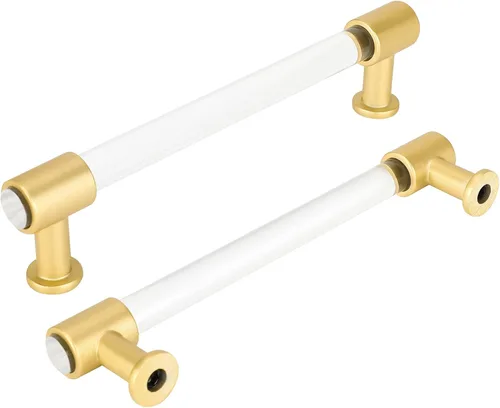 Vista 16 de Goldenwarm Paquete de 10 Pomos Dorados para Gabinete de Acrílico, Pomos para Cajones Decorativos de Acrílico Transparente en Forma de T, Herrajes