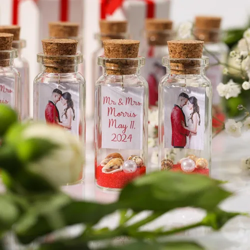 Vista 3 de Recuerdos de boda con foto personalizada para invitados - Recuerdos de fiesta en la playa personalizados - Regalos de recepción de bodas de destino