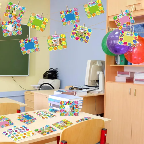 Vista 6 de chiazllta Paquete de 24 kits de manualidades de Pascua para niños, marco de fotos, manualidades, primavera, Pascua, actividades artísticas, hogar