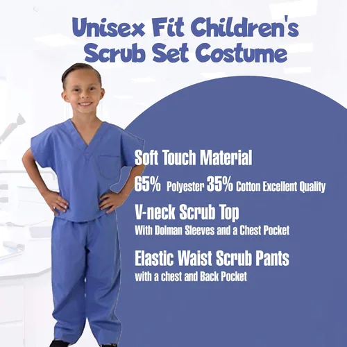 Vista 7 de M&M SCRUBS Super Soft Children Scrub Set Kids Dress up