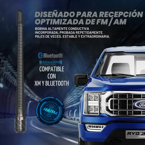 Vista 2 de Antena de 7 pulgadas compatible con Ford F150 2009+ y Bronco 2021-2023