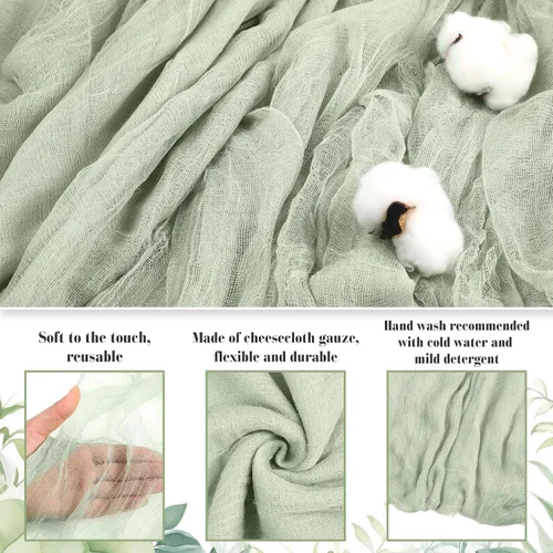 Vista 3 de Boao Halloween Cheese Cloth 35.43 x 393.7 Inch Sage Green Cheesecloth Roll for Crafts Large Cotton Muslin Gauze Fabric for Halloween Outdoor &
