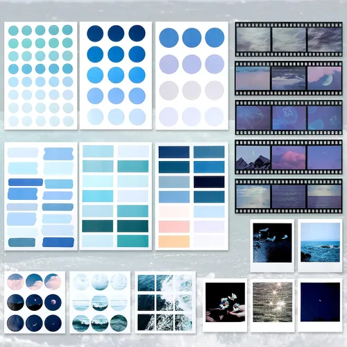 Vista 3 de Paquete de 114 piezas de materiales para scrapbooking y suministros para álbumes de recortes para arte, diarios, diarios de recuerdos, manualidades