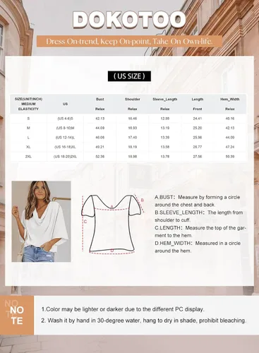 Vista 6 de Dokotoo - Blusas y tops de gasa de manga corta para mujer