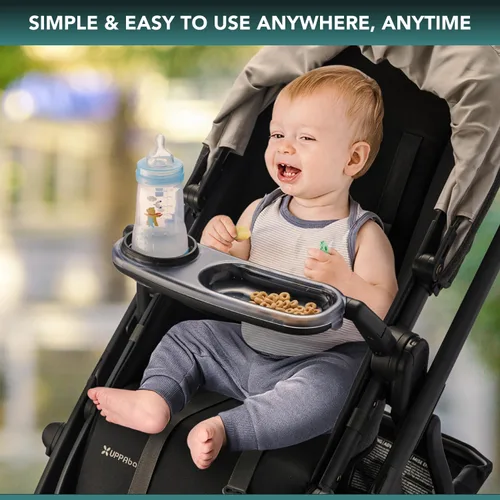 Vista 4 de Bandeja de aperitivos compatible con UPPAbaby Vista V2, Vista, Cruz, Cruz V2, RumbleSeat, RumbleSeat V2, bandeja de aperitivos con portavasos, apta