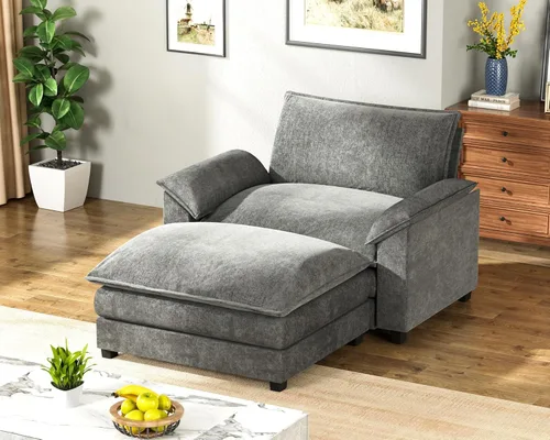 Vista 23 de Homall Sofá Seccional Modular de 80", Sofá Biplaza con Cojín de Doble Capa, Combinación DIY de Chenille Profundo Sofá Nube de 2 Asientos para Sala