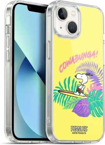 Vista 167 de Head Case Designs Funda de gel suave con licencia oficial de Peanuts Tropical Surf Snoopy Aloha Disco compatible con Apple iPhone 13 Mini Surf