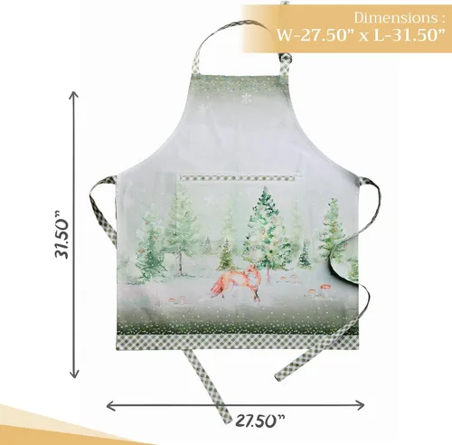 Vista 1222 de Maison d' Hermine Delantales para mujer con bolsillo, 100% algodón (27.50 x 31.50 pulgadas)