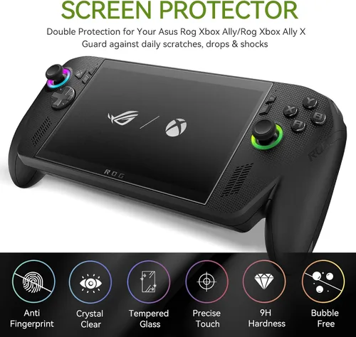 Vista 8 de ivoler Paquete de 3 protectores de pantalla grabados antirreflejos para ASUS ROG Xbox Ally/ROG Xbox Ally X Handheld 2025, vidrio templado