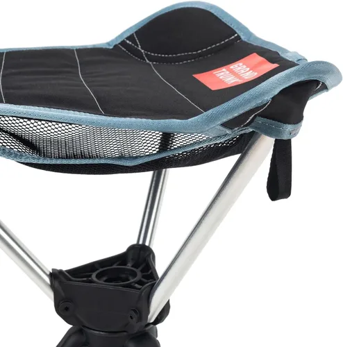 Vista 5 de GRAND TRUNK Compass Taburete giratorio de 360° para acampar, asiento trípode plegable ultraligero con marco de aluminio, silla portátil para Negro