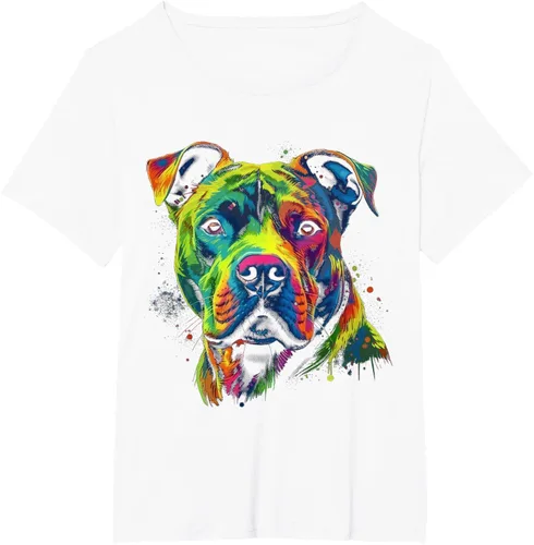 Vista 22 de Pit Bull Mom Dog Lover - Camiseta artística para mujer, Negro
