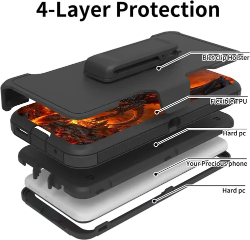 Vista 3 de Funda para Moto G Stylus 5G 2023 con funda de clip para cinturón y soporte, resistente de doble capa, resistente a prueba de golpes, para Motorola