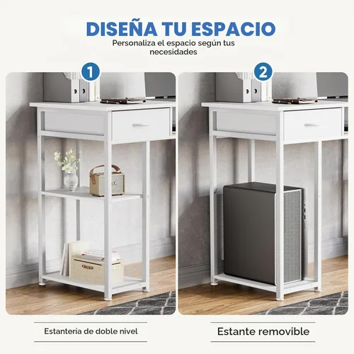 Vista 5 de OLIXIS 48 Inch Small Computer Desk with Fabric Drawers for Home Office