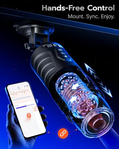 Vista 4 de EINSEO AI Sync Masturbador Masculino Juguetes Sexuales para Hombres - Juguetes Sexuales Masculinos para Adultos con 7 Modos de Empuje y 7 Modos