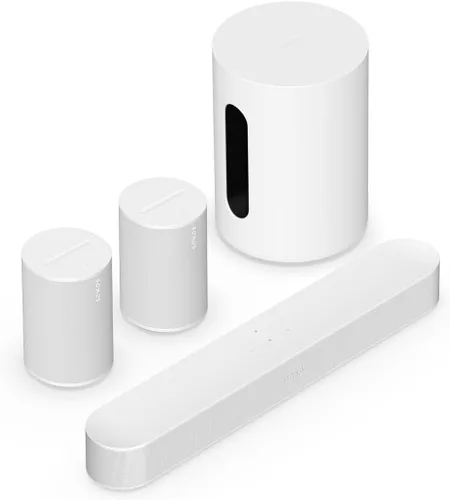 Vista 8 de Sonos Barra de sonido Beam G2 + subwoofer subwoofer, color negro