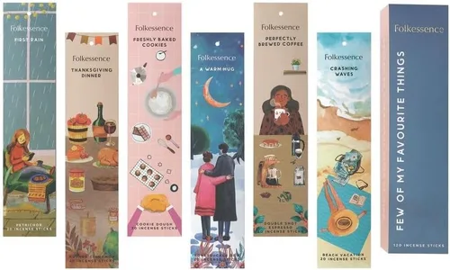 Vista 18 de Folkulture Varillas de incienso (120 varillas) Juego de 6 varillas de incienso con olor a verano para relajación Sin carbón, orgánico, no Huele