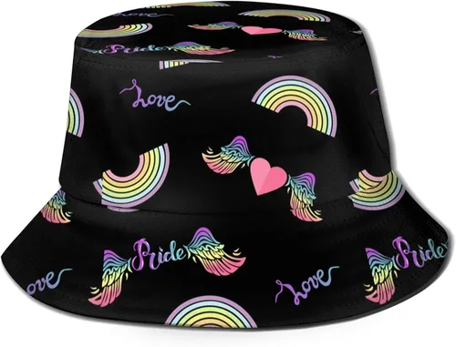 Vista 11 de Sombrero de pescador del orgullo LGBT del arco iris, sombrero de pescador del orgullo gay, sombreros de protección solar UV de la moda