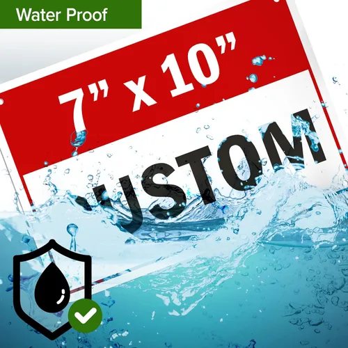 Vista 8 de Cartel personalizado, cartel personalizado para negocios, uso en interiores/exteriores. 7x10 pulgadas, aluminio 0.040 libre de óxido, resistente a