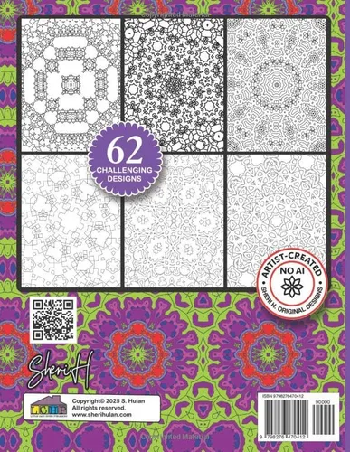 Vista 2 de Gel Pen Joy Intricate Kaleidoscope Patterns Challenging Designs for Gel Pens, Acrylic Pens, Fineliners and Colouring Mixed Media