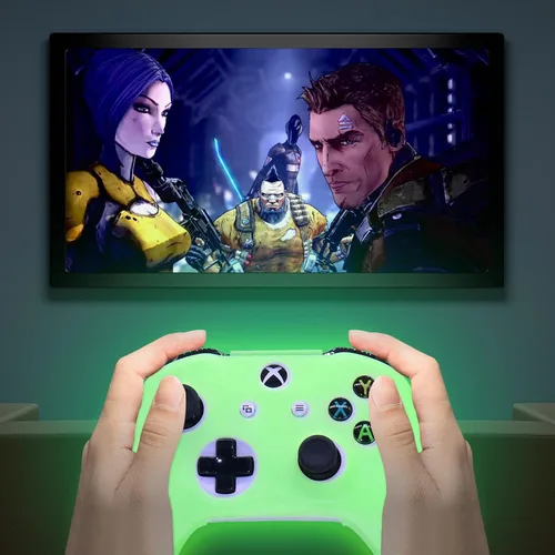 Vista 2 de HLRAO Controller Skins - Funda protectora de silicona que brilla en la oscuridad para Xbox One SX Controller 6 agarres accesorios que brillan