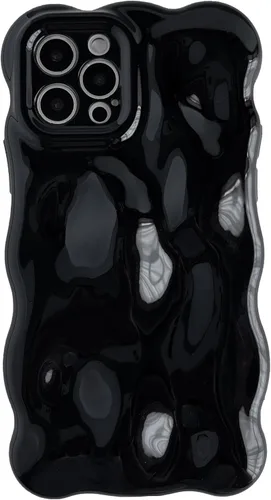 Vista 9 de Caseative Patrón de ondas onduladas de agua, color caramelo, suave, compatible con iPhone (azul, iPhone 12 Pro)