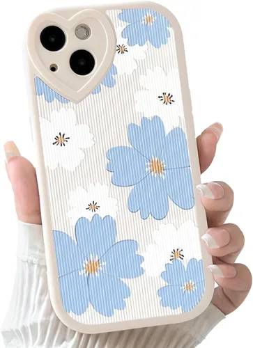 Vista 39 de Lovmooful Funda para iPhone 13 con diseño de oso lindo floral con lente de flor (Bear Flower)