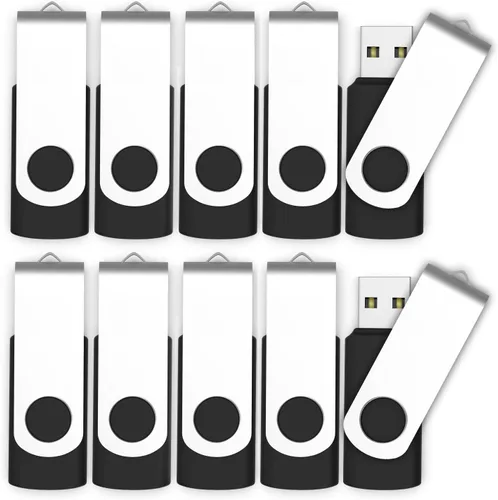 Vista 10 de mosDART - memoria externa USB 2.0 - capacidad pequeña - 10 unidades - 128mb indicador led, negro Con protección de puerto de clip giratorio