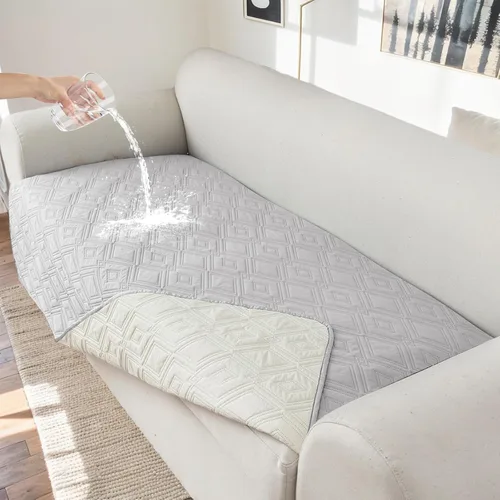 Vista 10 de Genina Juego de 2 Fundas de Reposabrazos para Sofá 100% Impermeables, Fundas para Reposabrazos de Sofá, Sillón, Protectores Antideslizantes