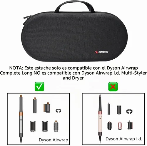Vista 4 de RLSOCO Estuche Rígido para Dyson Airwrap Complete Long/Complete Styler HS08 HS05 HS01, NO para Dyson Airwrap i.d. - Se ajusta a 4 piezas de barriles