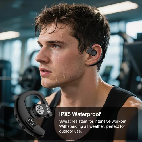 Vista 9 de Hmusic Auricular Bluetooth I6 – Auriculares de una sola oreja con micrófono